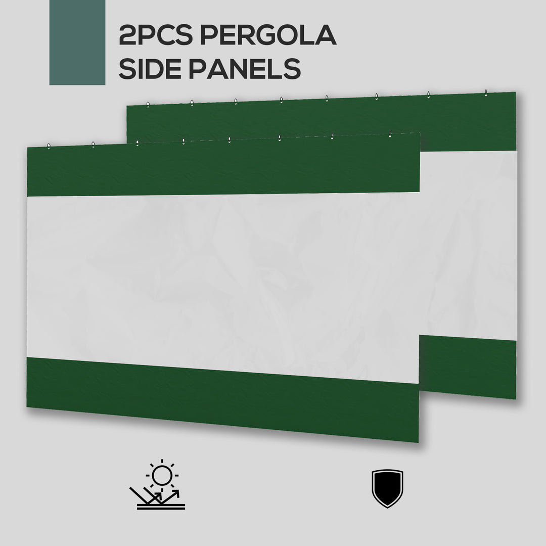 Set of Two 3 x 2m Replacement Pergola Panels - Green