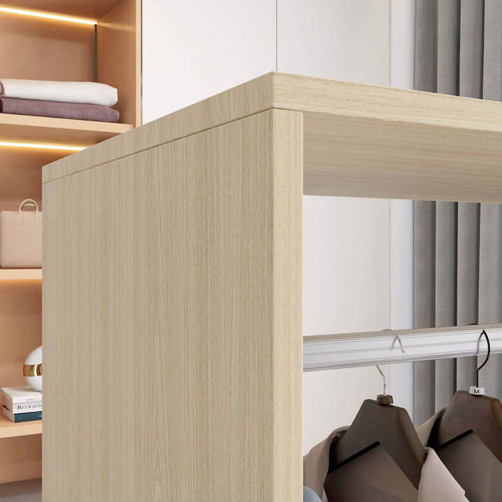 Open Wardrobe on Wheels, Bedroom Wardrobe with Clothes Hanging Rail, 2