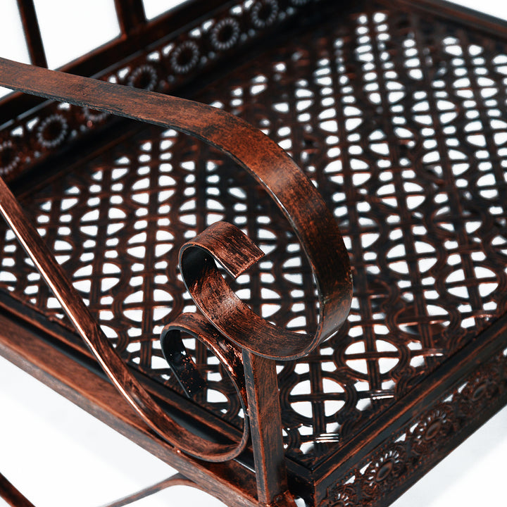 MCL Metal Single Chair 1 Seater Garden Outdoor Rocking Chair Vintage Style Bronze