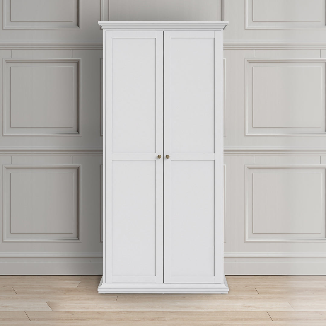 Paris Wardrobe with 2 Doors in White