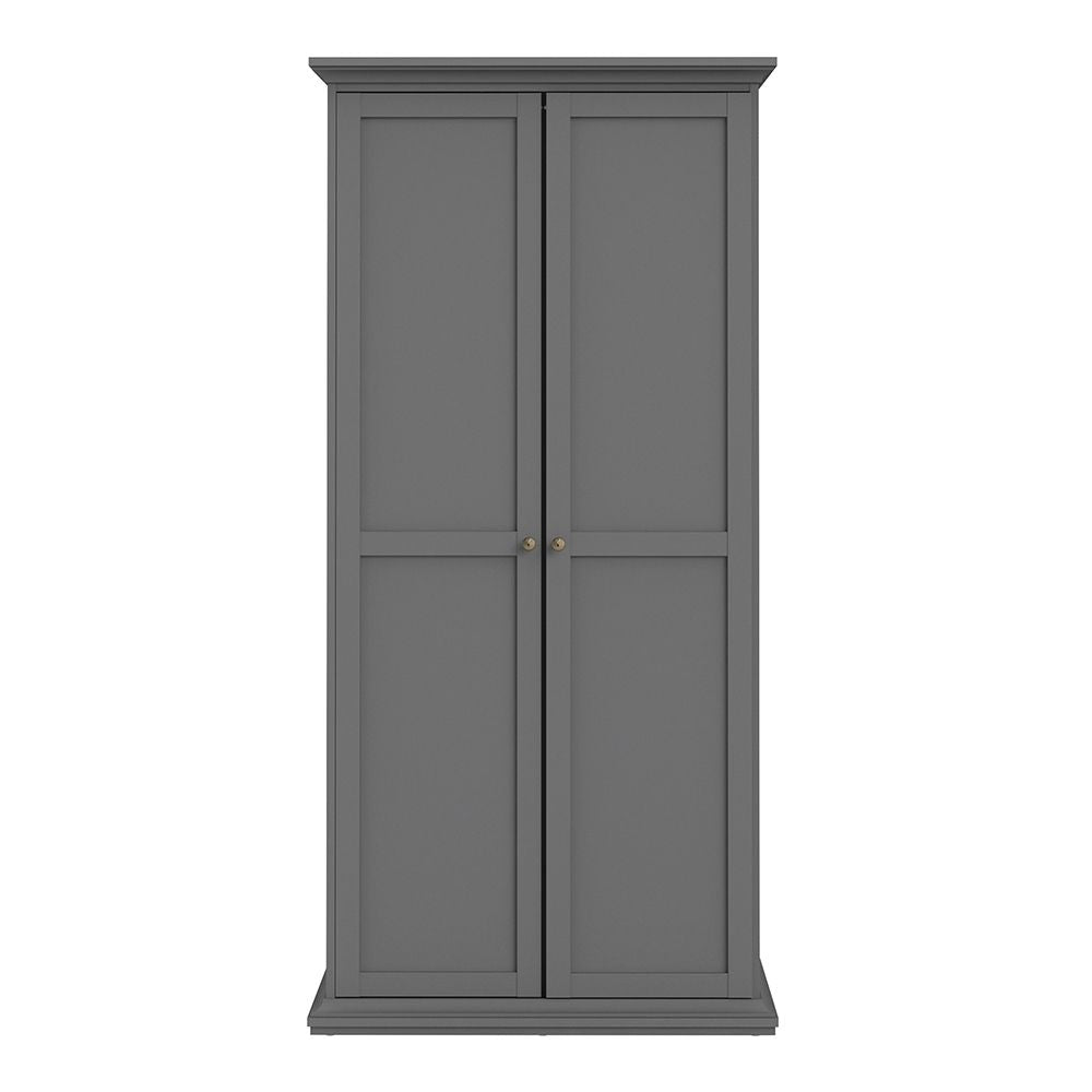 Paris Wardrobe with 2 Doors in Matt Grey