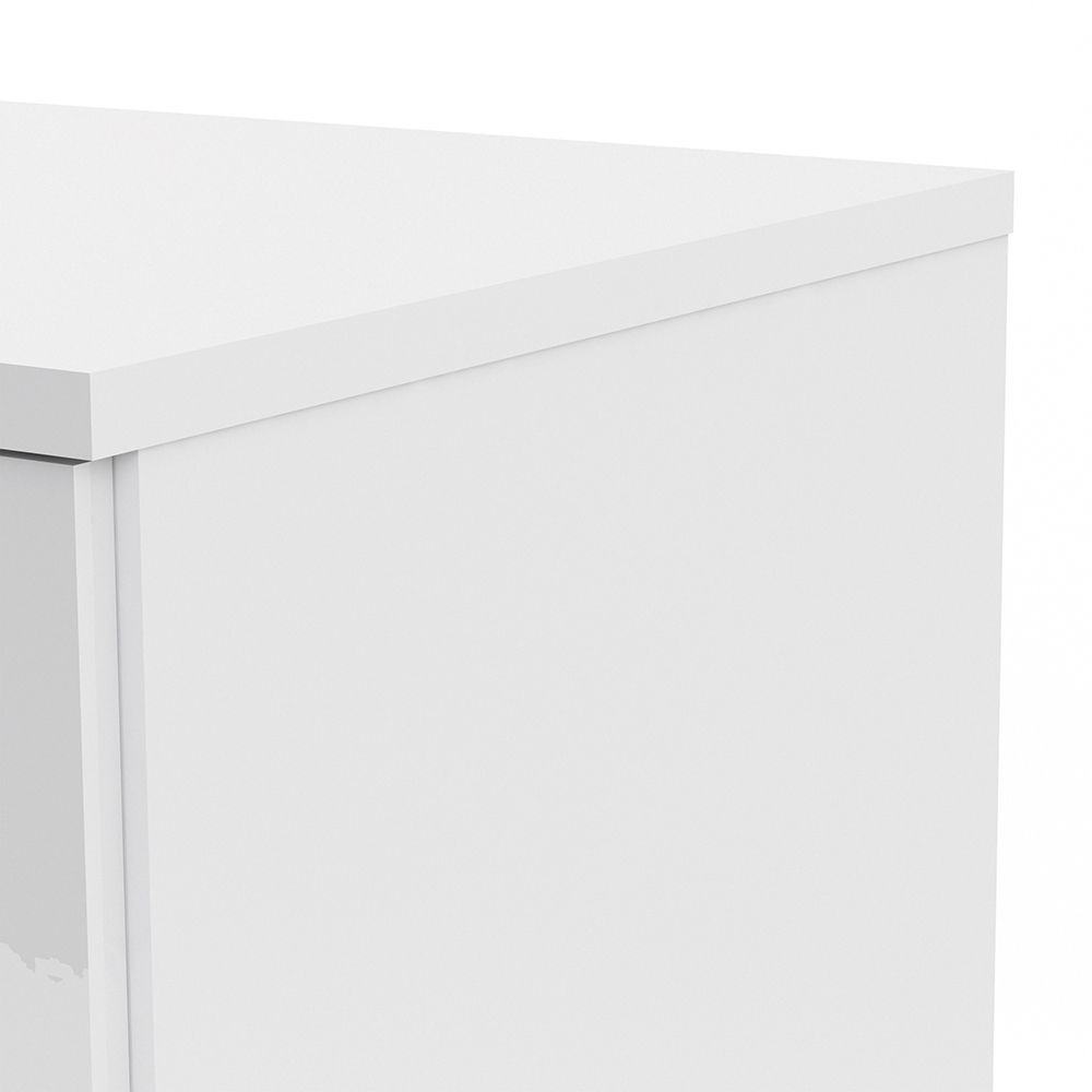 Naia Wardrobe with 2 doors + 1 drawer in White High Gloss