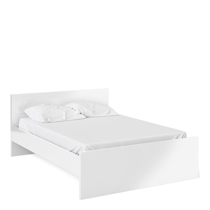 Naia Double Bed 4ft6 (140 x 190) in White High Gloss