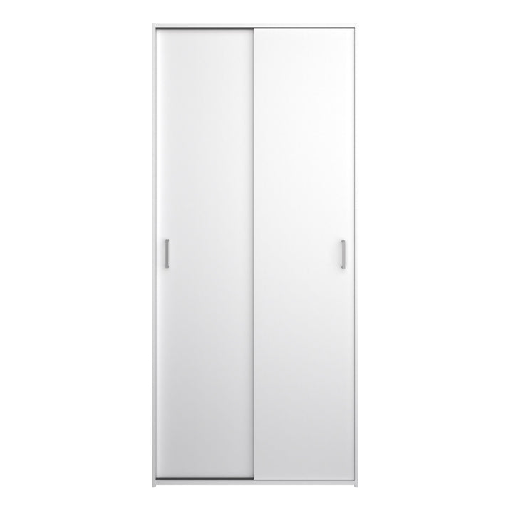 Space Wardrobe with 2 Sliding Doors in White