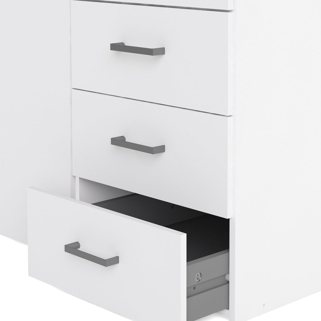 Space Wardrobe - 3 Doors 3 Drawers in White 2000