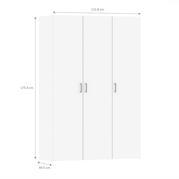 Space Wardrobe with 3 doors White 1750