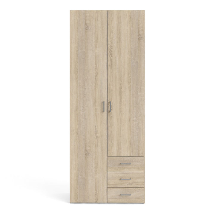 Space Wardrobe - 2 Doors 3 Drawers in Oak 2000