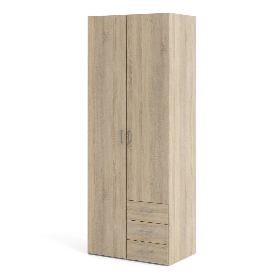 Space Wardrobe - 2 Doors 3 Drawers in Oak 2000