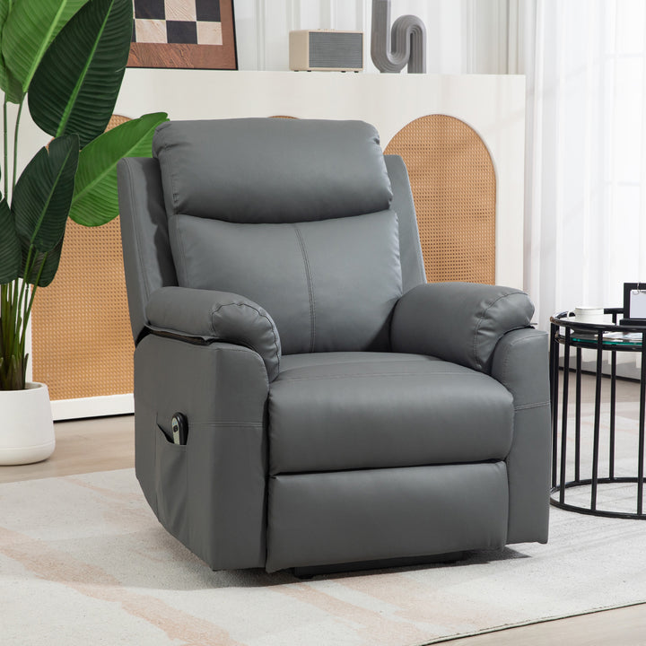 HOMCOM Riser Recliner Chairs Power Recliner Chair for the Elderly, Lift Chair with Remote Control, Side Pockets, Charcoal Grey | Aosom UK