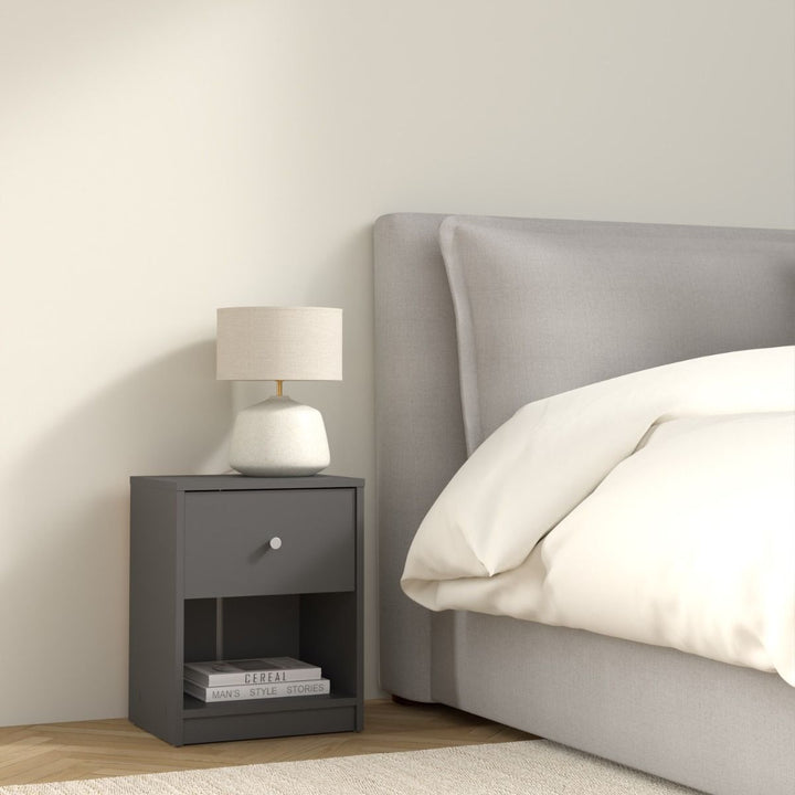 May Bedside 1 Drawer in Grey