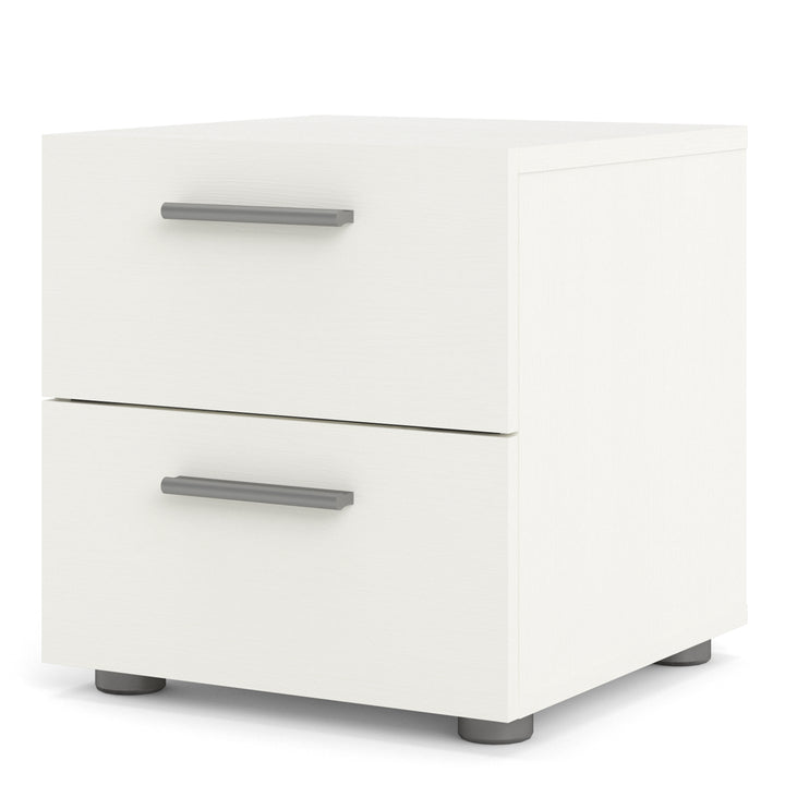 Pepe Bedside 2 Drawers in White Woodgrain