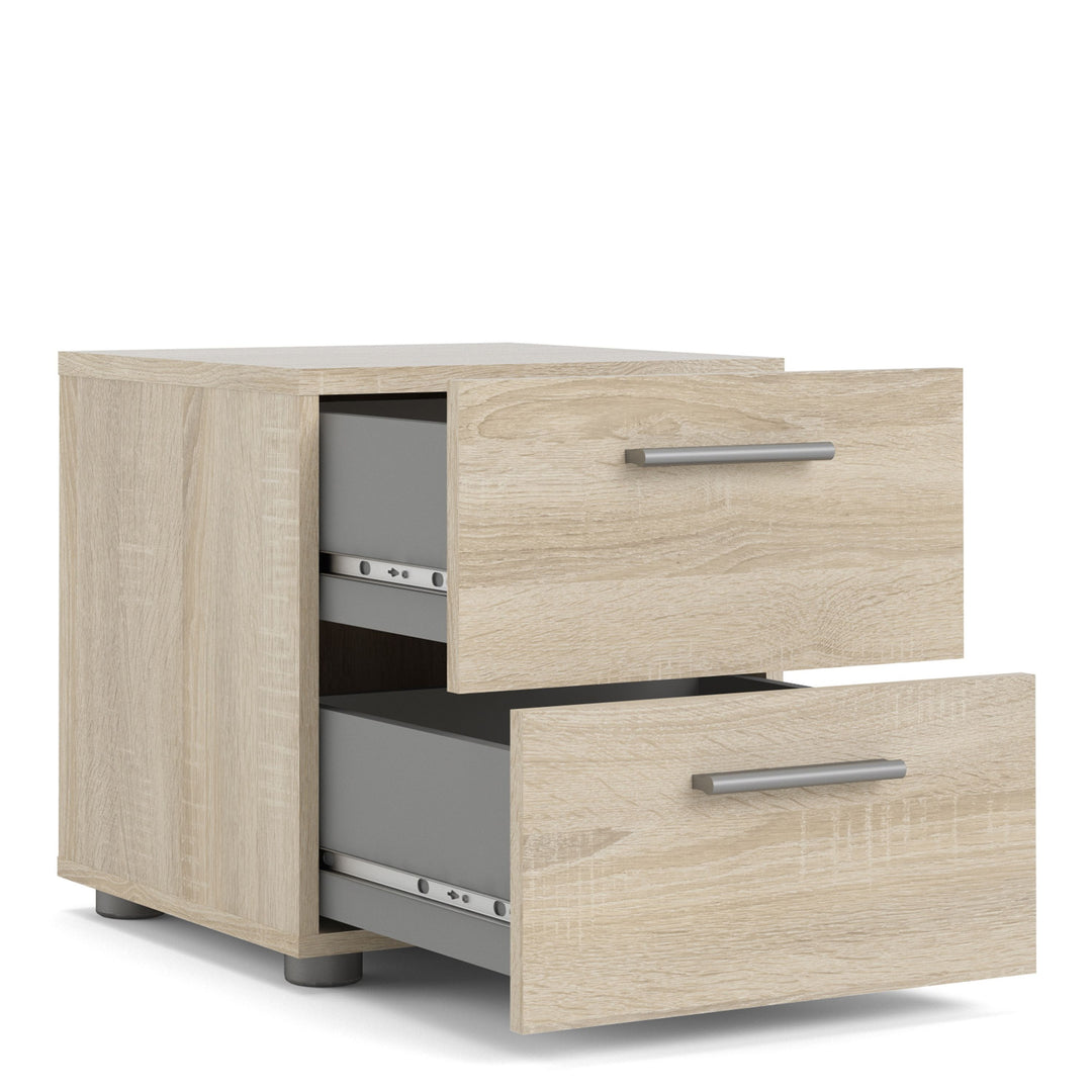 Pepe Bedside 2 Drawers in Oak