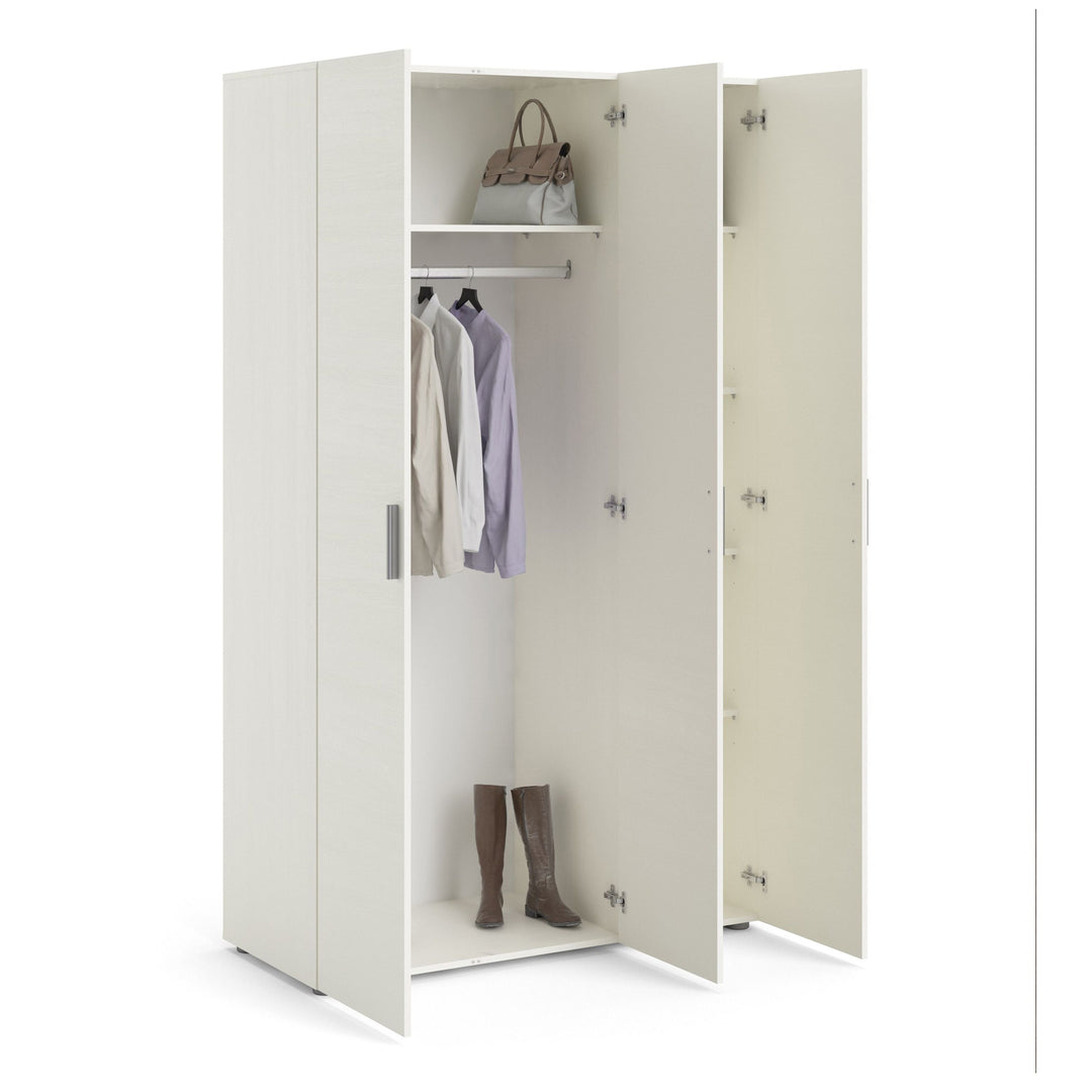 Pepe Wardrobe with 3 doors in White woodgrain