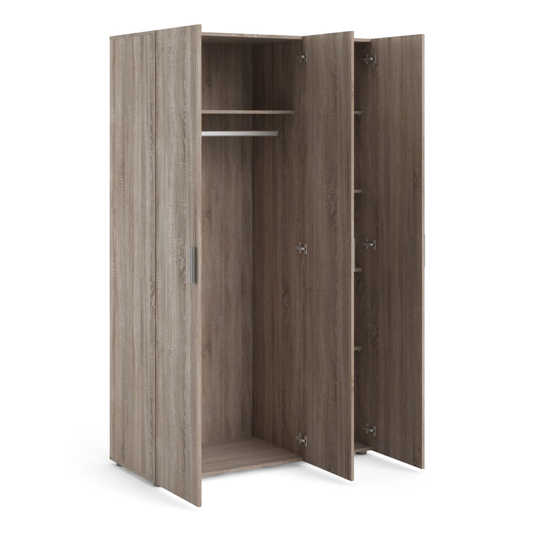 Pepe Wardrobe with 3 doors in Truffle Oak