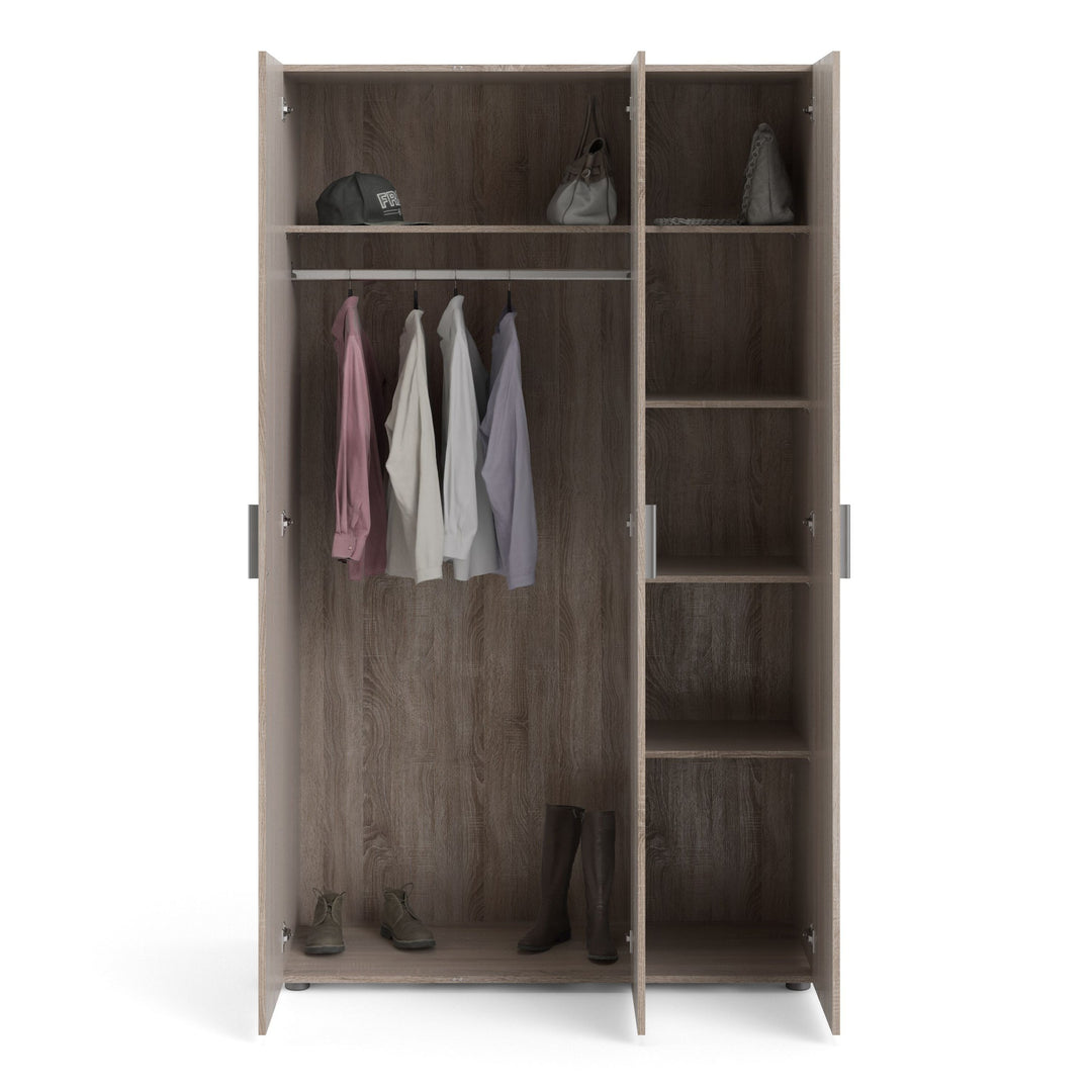 Pepe Wardrobe with 3 doors in Truffle Oak