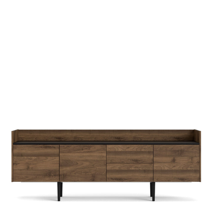 Unit Sideboard 2 Drawers 3 Doors in Walnut and Black