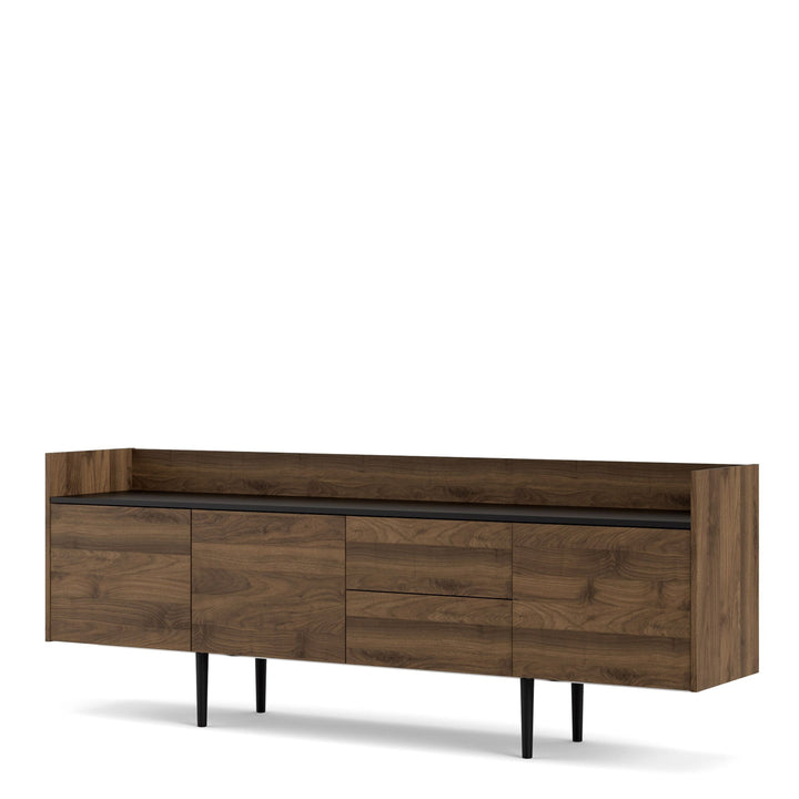 Unit Sideboard 2 Drawers 3 Doors in Walnut and Black