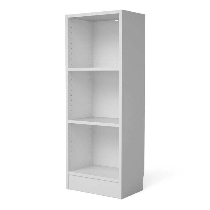 Basic Low Narrow Bookcase (2 Shelves) in White