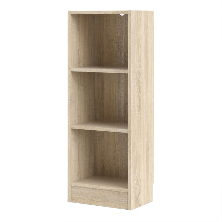 Basic Low Narrow Bookcase (2 Shelves) in Oak