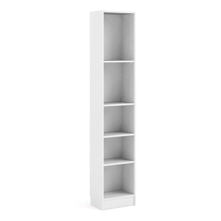 Basic Tall Narrow Bookcase (4 Shelves) in White