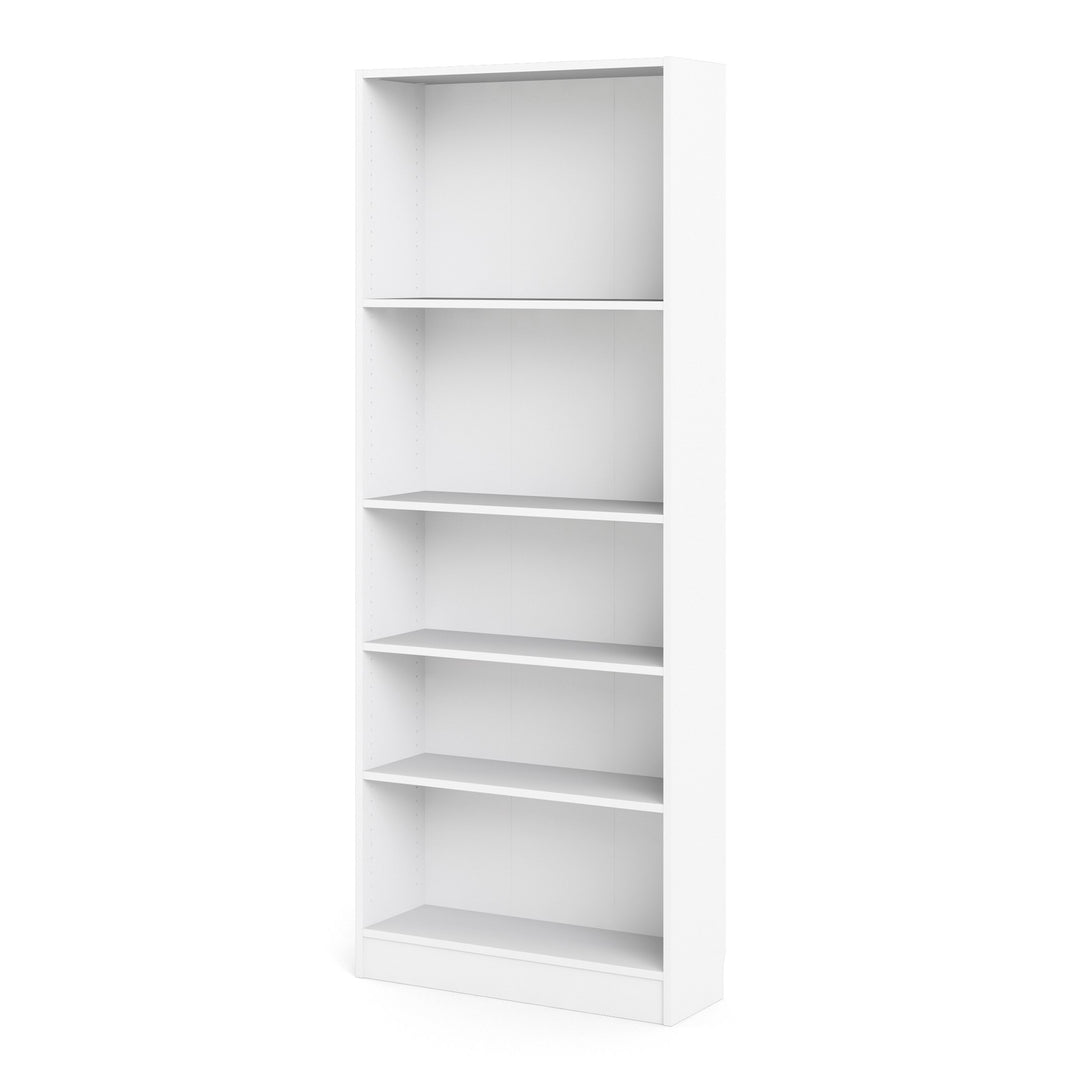 Basic Tall Wide Bookcase (4 Shelves) in White