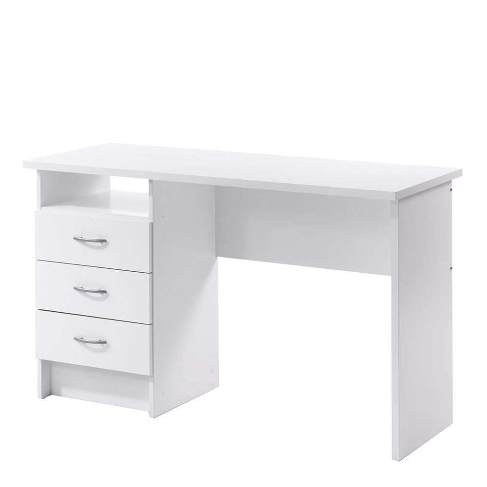 Function Plus Desk 3 Drawers in White