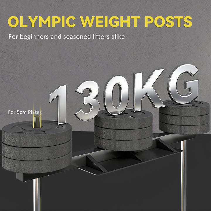 MCL Vertical Leg Press Machine with Adjustable Leg, Back and Head Positions, 2" Olympic Plate Compatible, Yellow