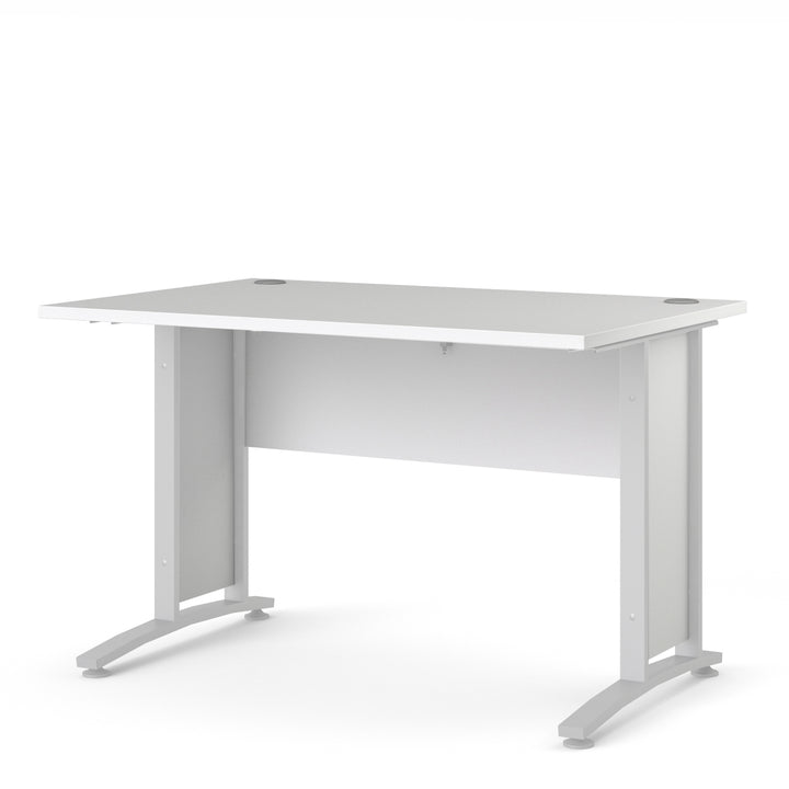 Prima Desk 120 cm in White with White legs