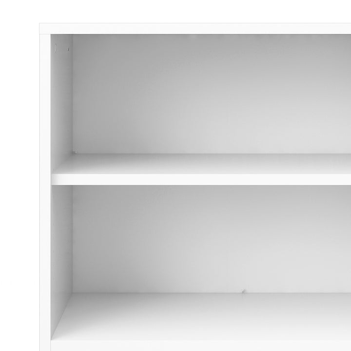 Prima Bookcase 2 Shelves With 2 Drawers And 2 Doors In White