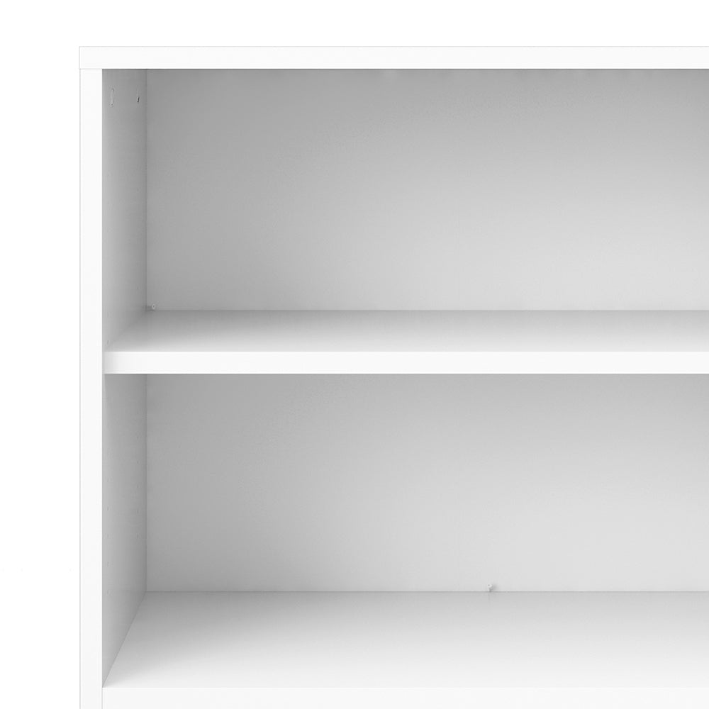 Prima Bookcase 3 Shelves with 2 Doors in White