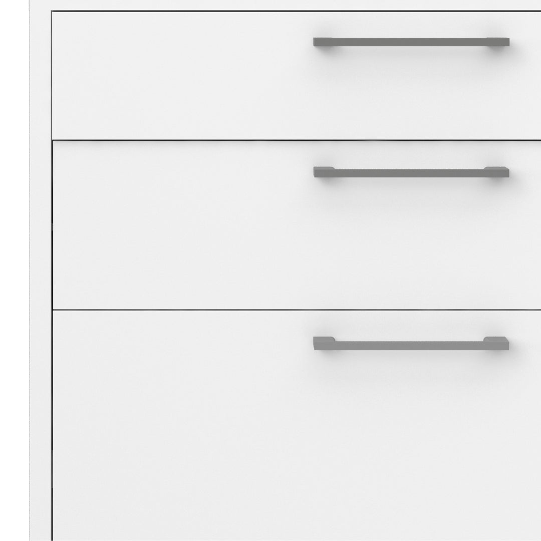 Prima Bookcase 2 Shelves With 2 Drawers + 2 File Drawers In White