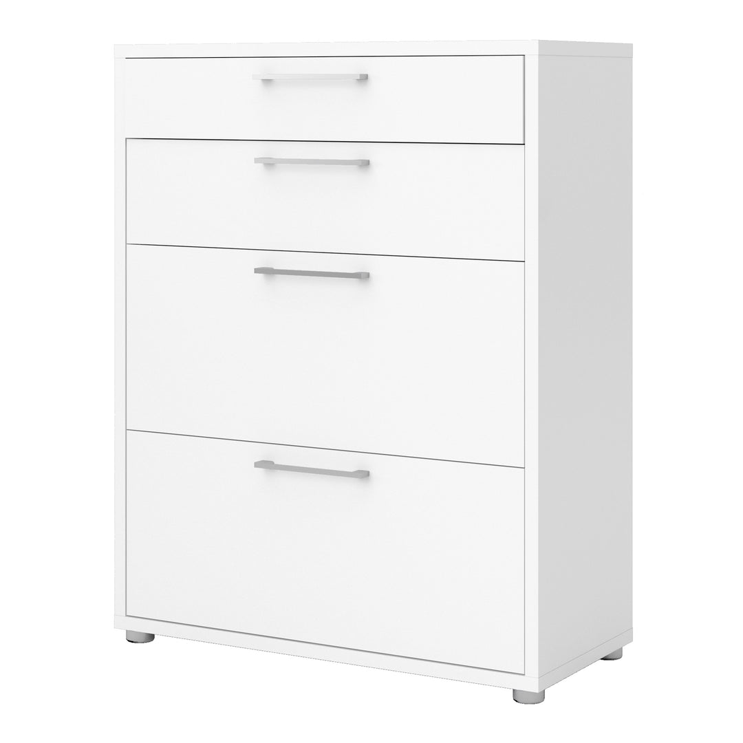 Prima Office Storage With 2 Drawers + 2 File Drawers In White