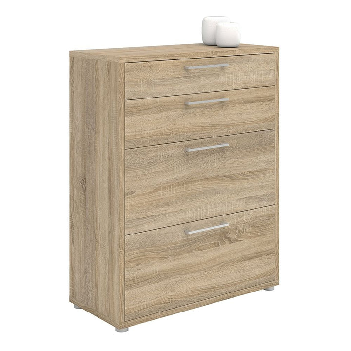 Prima Office Storage With 2 Drawers + 2 File Drawers In Oak