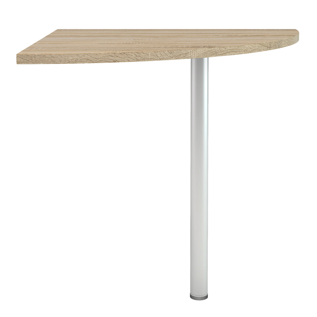 Prima Corner desk top in Oak with Silver grey steel legs