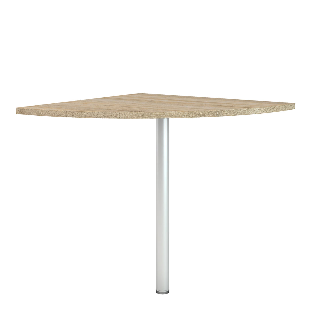 Prima Corner desk top in Oak with Silver grey steel legs