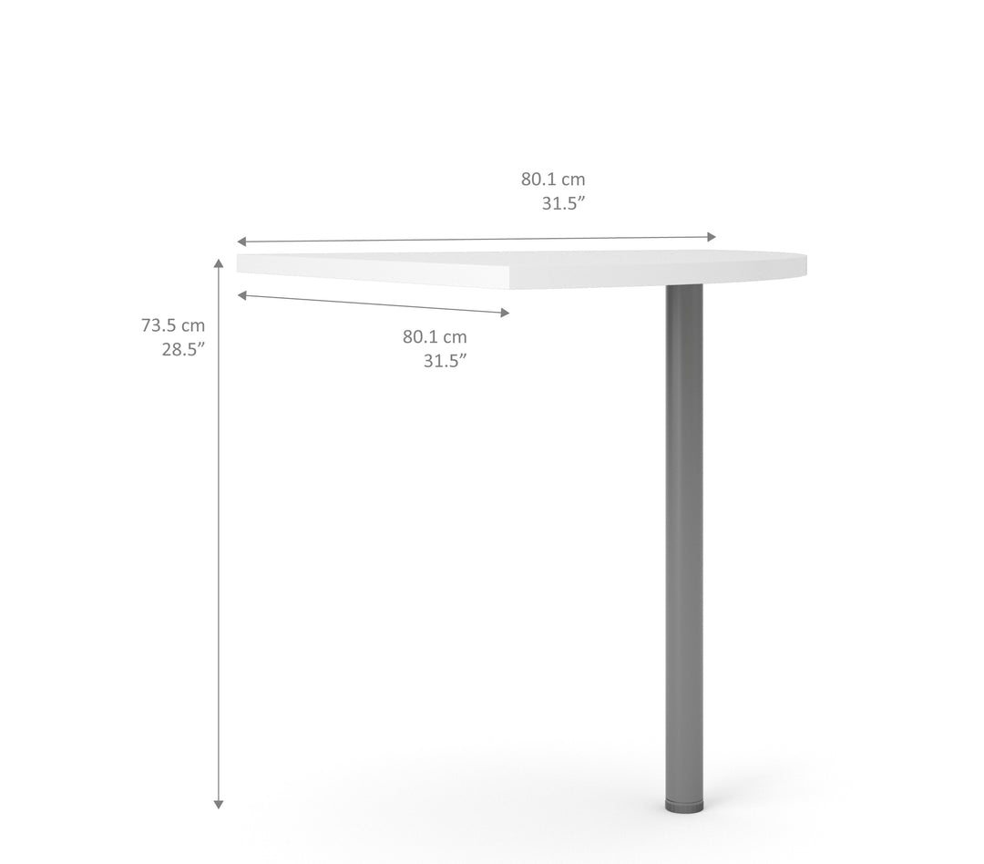 Prima Corner desk top in Oak with Silver grey steel legs