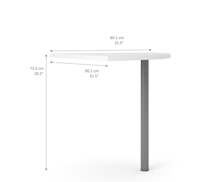 Prima Corner desk top in Oak with Silver grey steel legs