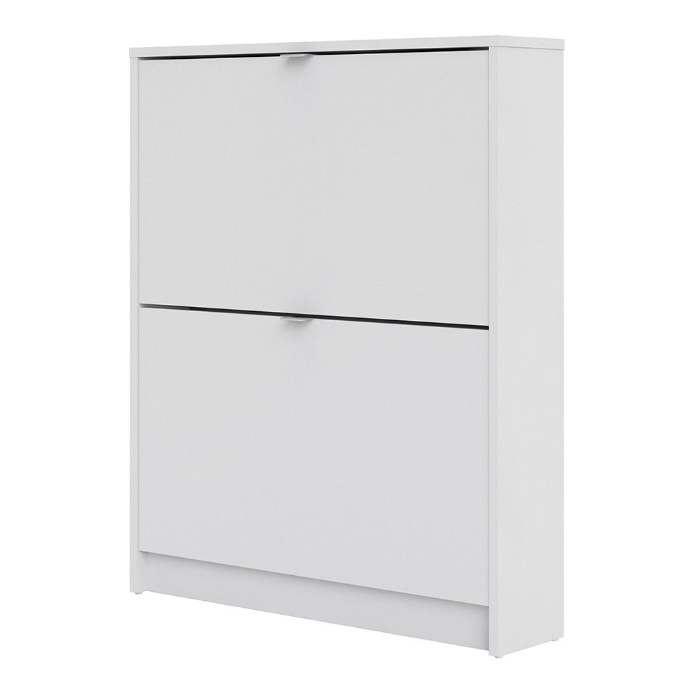 Shoes Shoe cabinet w. 2 tilting doors and 1 layer in White