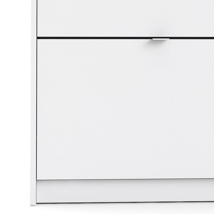 Shoes Shoe cabinet w. 4 tilting doors and 1 layer in White