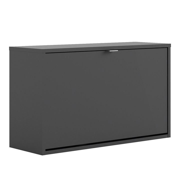 Shoes Shoe cabinet w. 1 tilting door and 2 layers in Matt Black