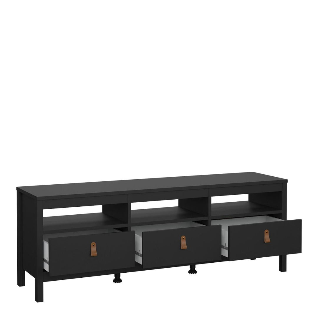 Barcelona Tv-unit 3 drawers in Matt Black