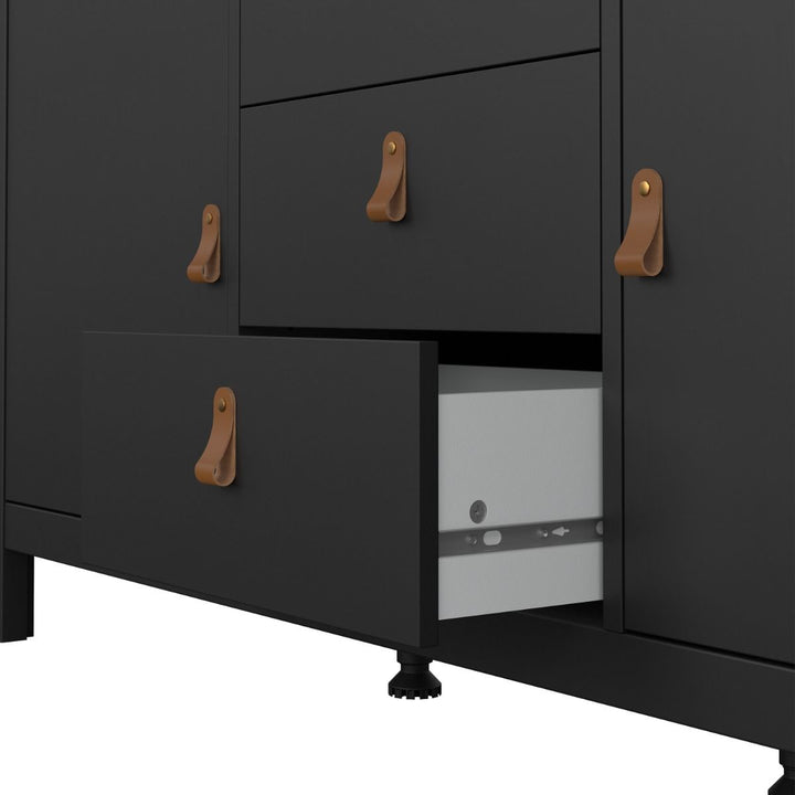 Barcelona Sideboard 2 doors + 3 drawers in Matt Black