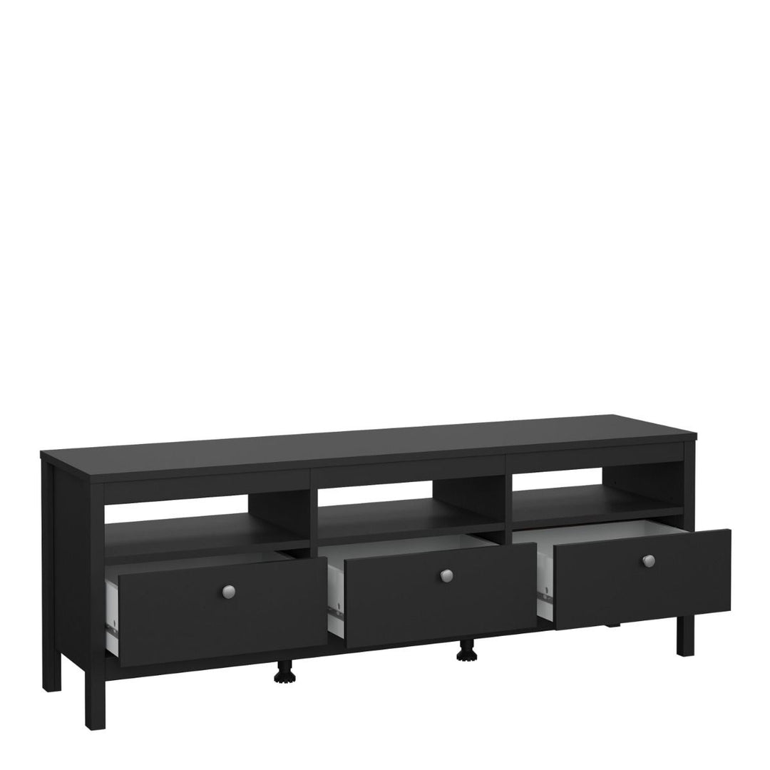 Madrid Tv-unit 3 drawers in Matt Black