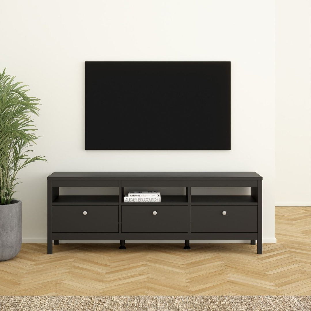 Madrid Tv-unit 3 drawers in Matt Black