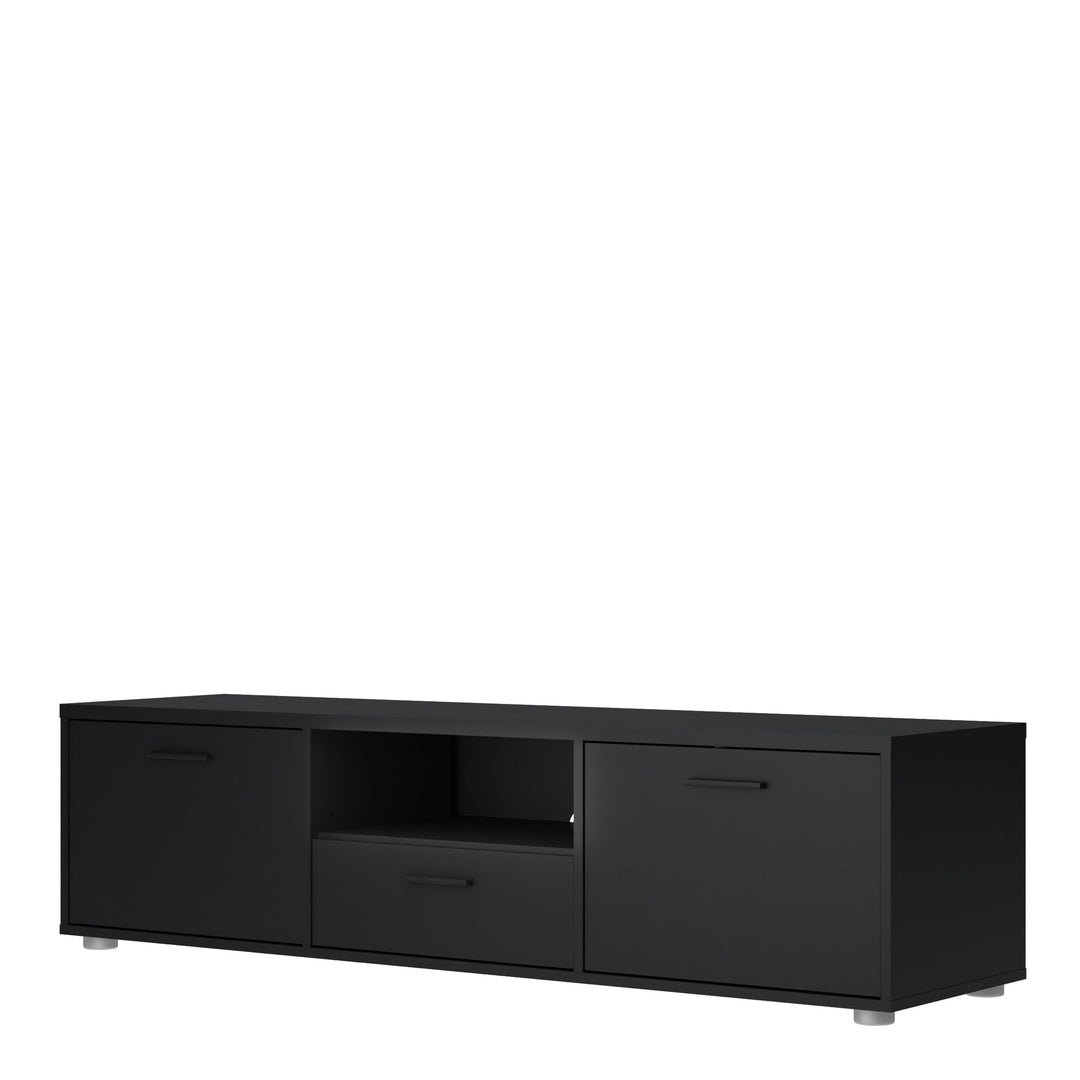 Media TV-unit with 2 doors + 1 drawer 147 cm Black