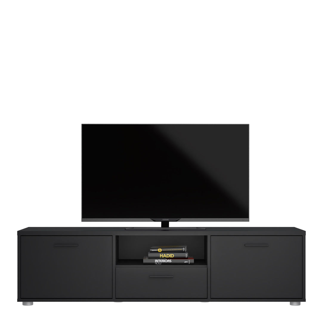 Media TV-unit with 2 doors + 1 drawer 147 cm Black