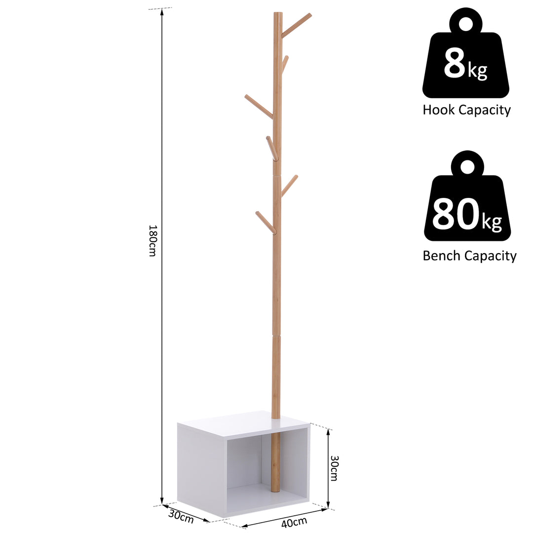 MCL 180 cm Hallway Coat Rack Storage Bench Tree Hat Hanger Entryway Stand Garment Organiser Bedroom Living Room