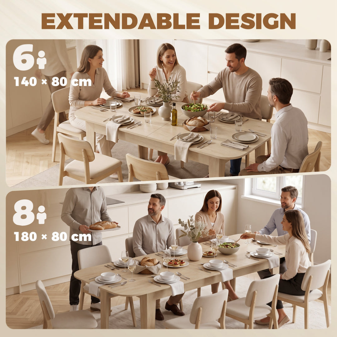 Extendable Oval Dining Table for 4-6, Modern Expandable Kitchen - view 4