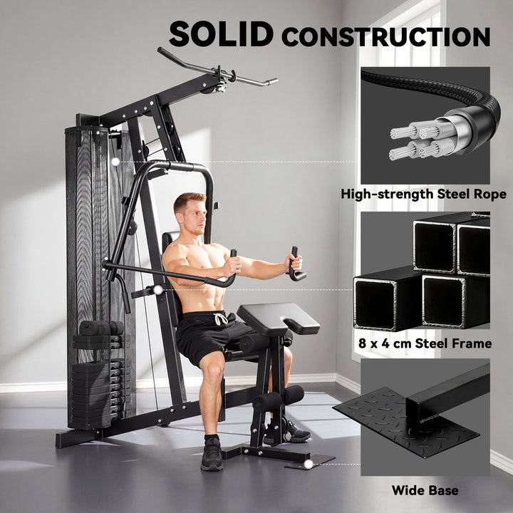 Multi Gym with Adjustable Seat and Back, All in One Home Gym Machine w