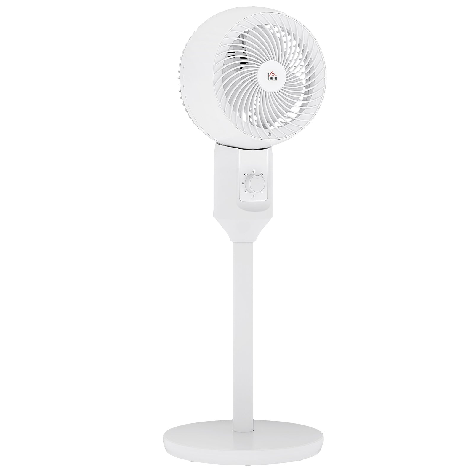 9" Pedestal Fan, 70° Oscillation 90° Vertical Tilt Oscillating Air Circulator with 3 Speeds, Standing Fan for Home Office, Bedroom, White